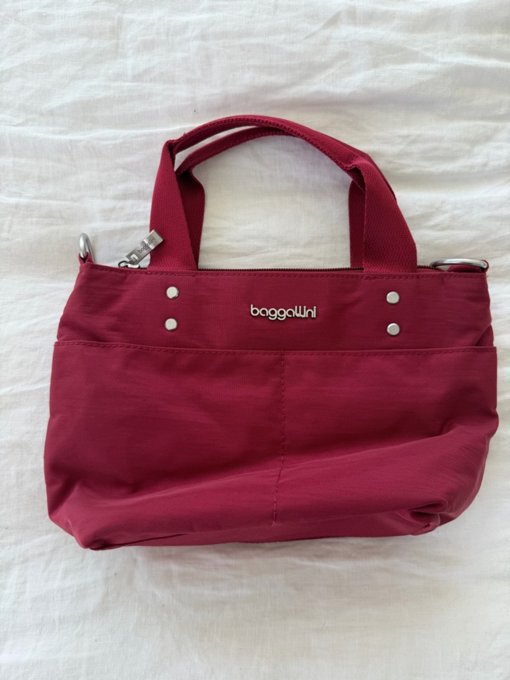 Baggallini Wine Red Tote Bag with Dual Handles